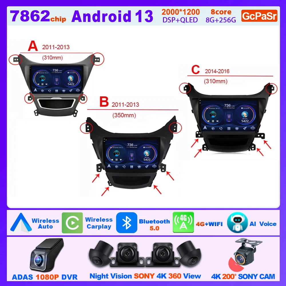 

Qualcomm Carplay Android Auto For Hyundai Elantra 5 JK GD MD UD 2011 - 2015 Multimedia Navigation GPS Auto Car DVD Radio Stereo