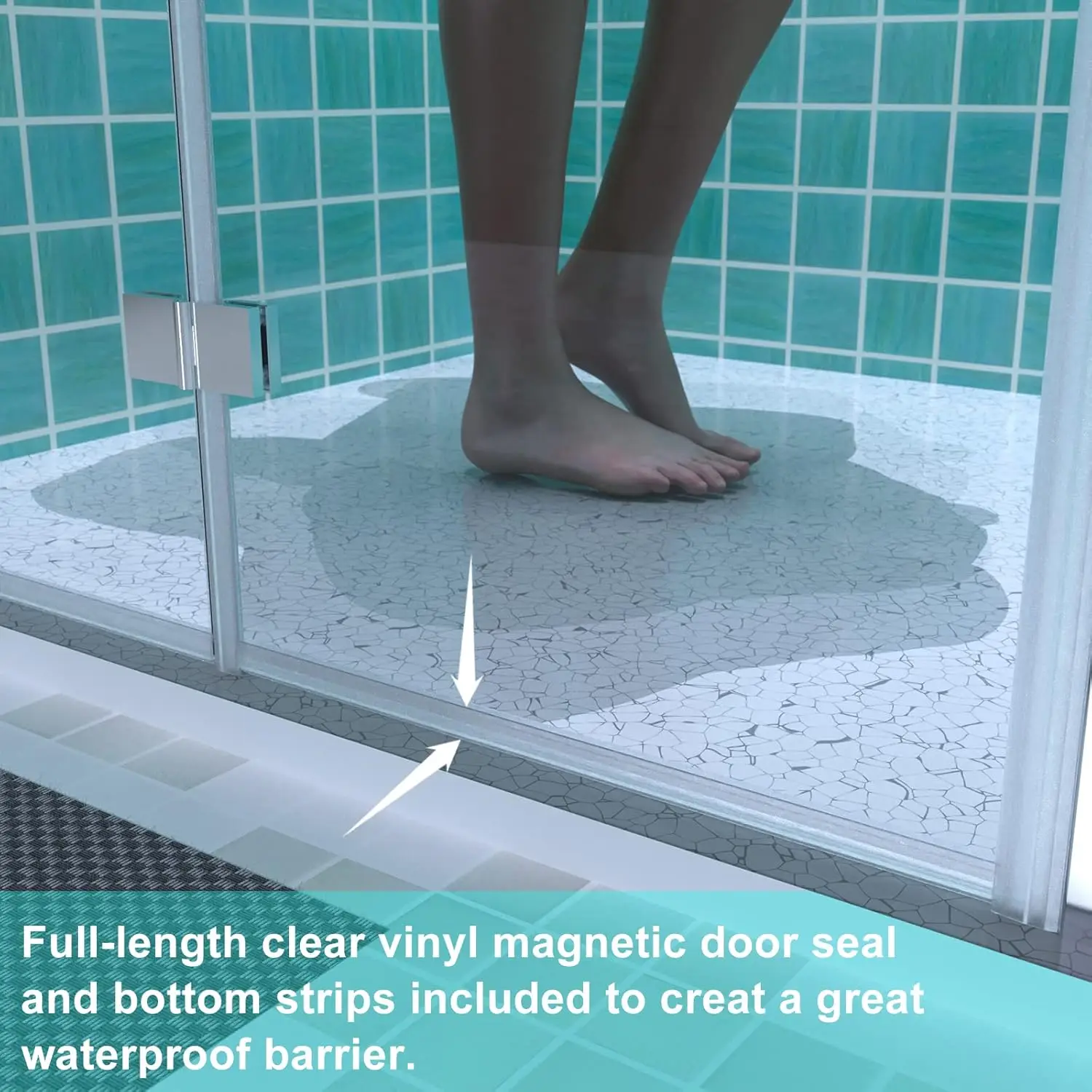 34-35.5 in.W x 72 in.H Bifold Frameless Glass Shower Door,1/4 in. Fold Clear Glass Shower Panel Pivot Swing Shower Doors 3