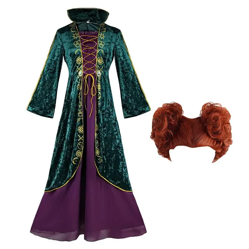 

Winifred Sanderson Cospaly Костюм женское зеленое платье для Хэллоуина