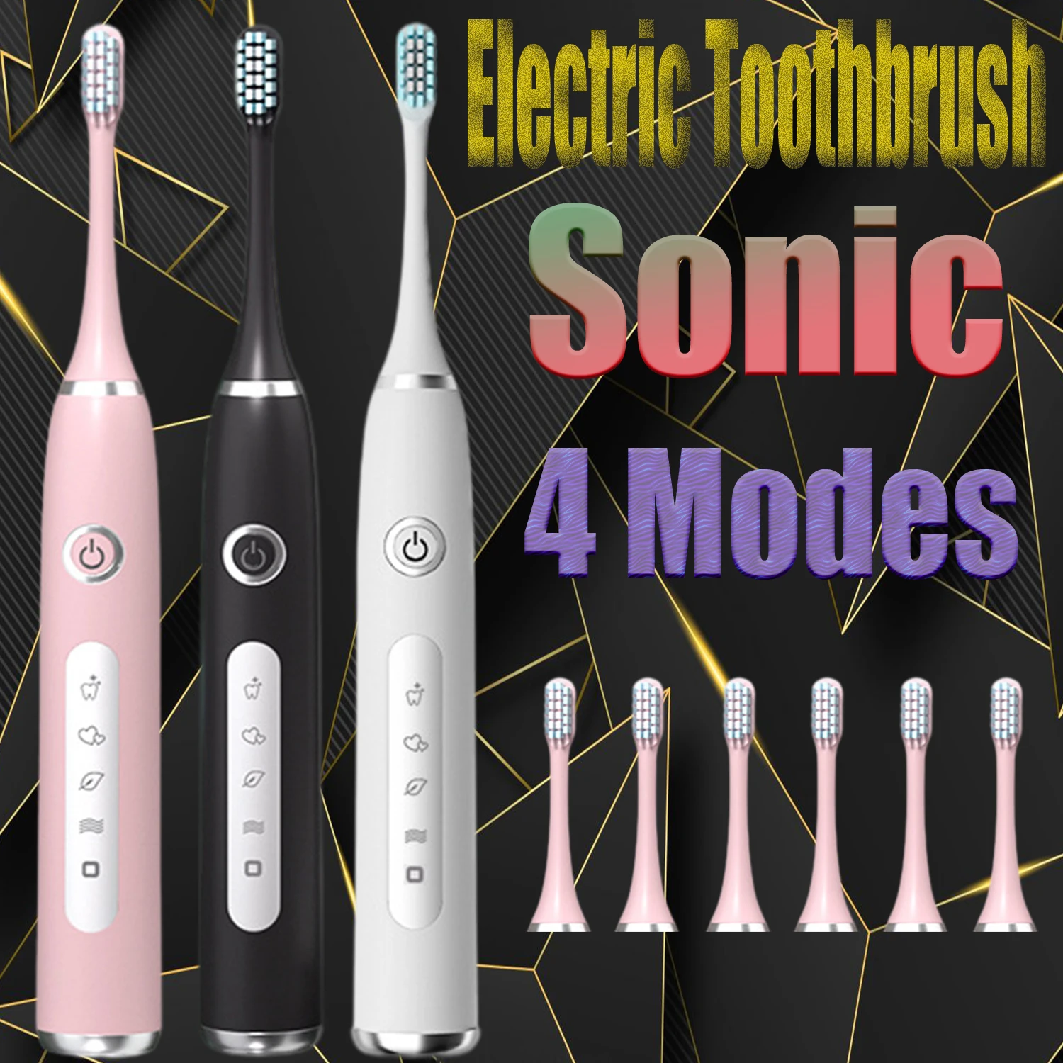 

Electric Toothbrush for Adults Children,Dental Whitening Oral Care Clean Replacement Ultrasonic Smart Teeth Brush Set