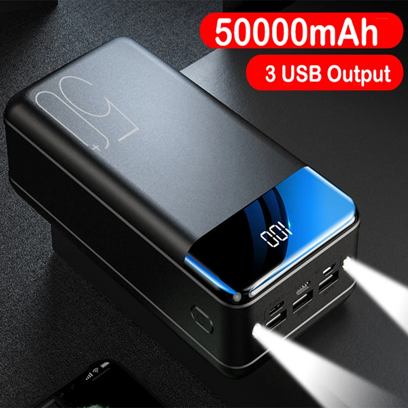 Power Bank 50000 MAh Fast Charging Powerbank 50000 MAh 3 USB Poverbank