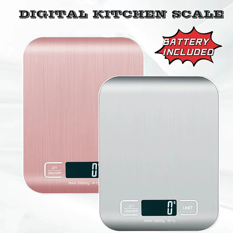 

Electronic Kitchen Scale 5kg/10kg Stainless Steel Digital Precision Balance Baked Goods Scale Portable Weighing Tool