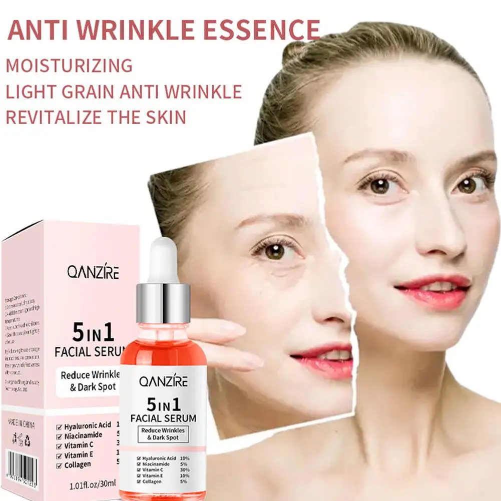 

5 in 1 Anti-wrinkle Face Essence Moisturizing Firming Whitening Skin Pimples Lightening new Fade Care Acne Pores Shrink G7W0