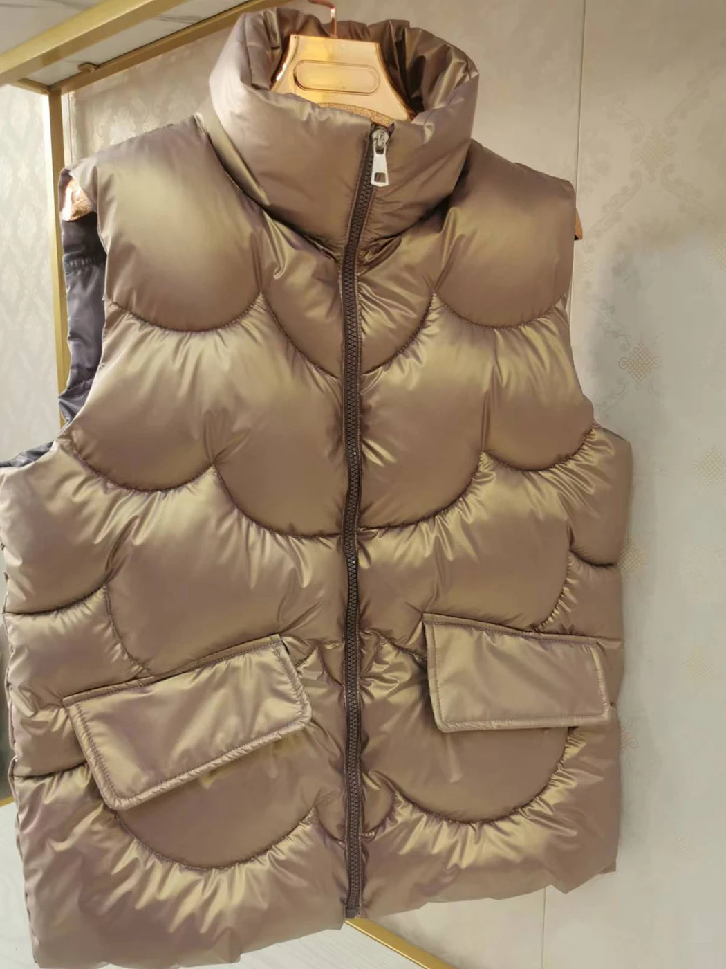 

Jyate Stand Collar Down Cotton Vest Coats Autumn Winter New Solid Color Warm Vest Jackets Women Casual All-match Streetwear Coat