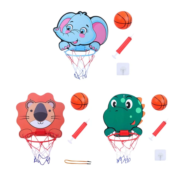 Tablero de dibujos animados con Red y pelota, soporte de baloncesto para  animales originales de juegos de interior al aire libre para niños, regalos  de cumpleaños - AliExpress