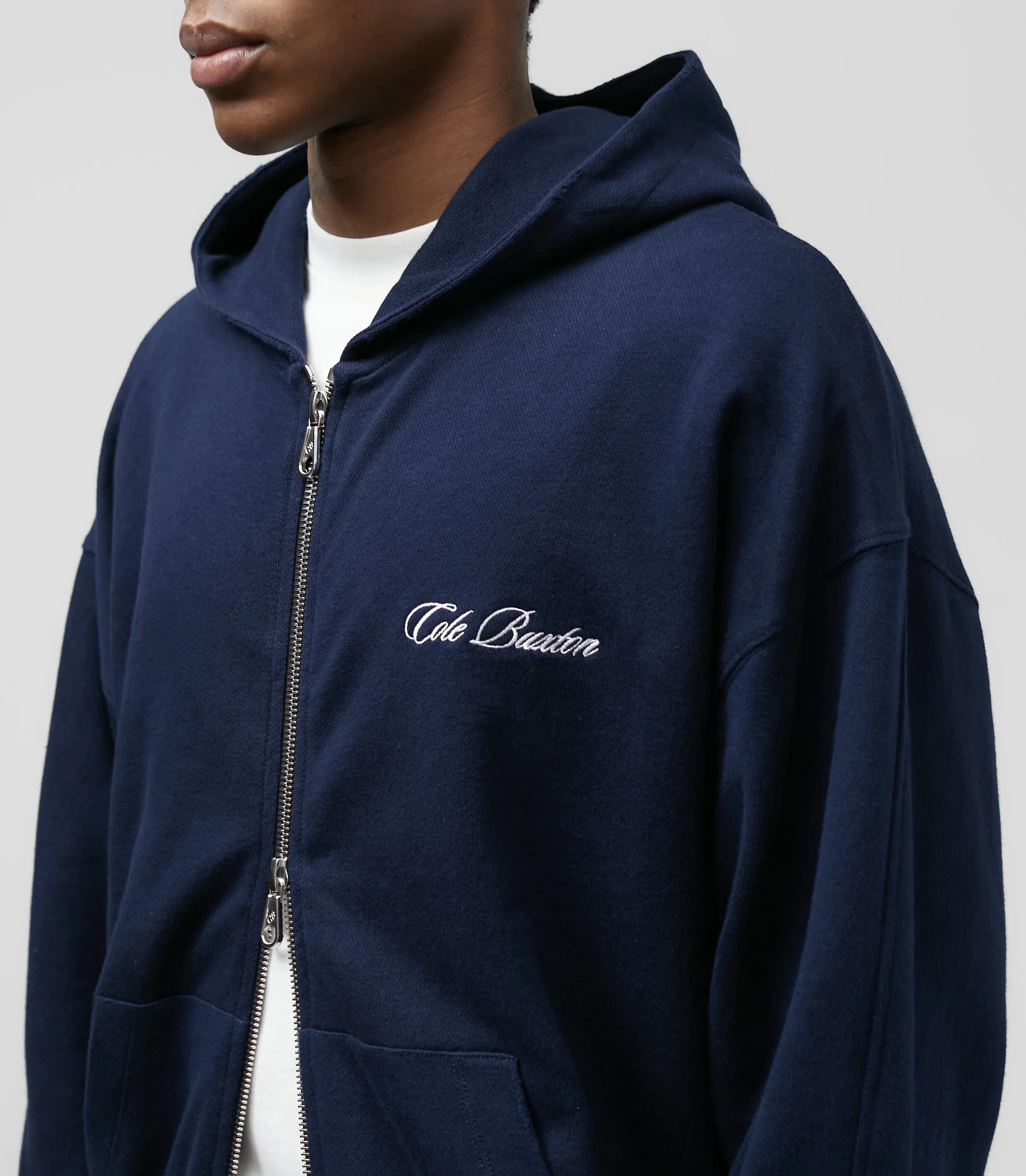 

Dark Blue Casual Oversized Classic Logo Embroidered Cole Buxton Zippered Hoodie Men Women 1:1 Best Quality CB Hooded Sweatshirts