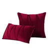 Set of1/2 Striped Velvet Throw Pillow Covers Modern Decorative Couch Soft Cozy Red Throw Pillowcases for Christmas Home Decor 1