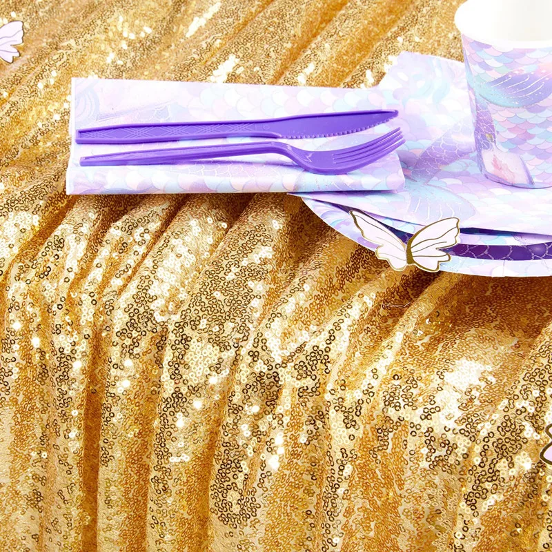 Tovaglia Rotonda Con Paillettes Rosa 274 Cm - Glitterata Per Decorazione Tavolo Halloween, Feste E Matrimoni