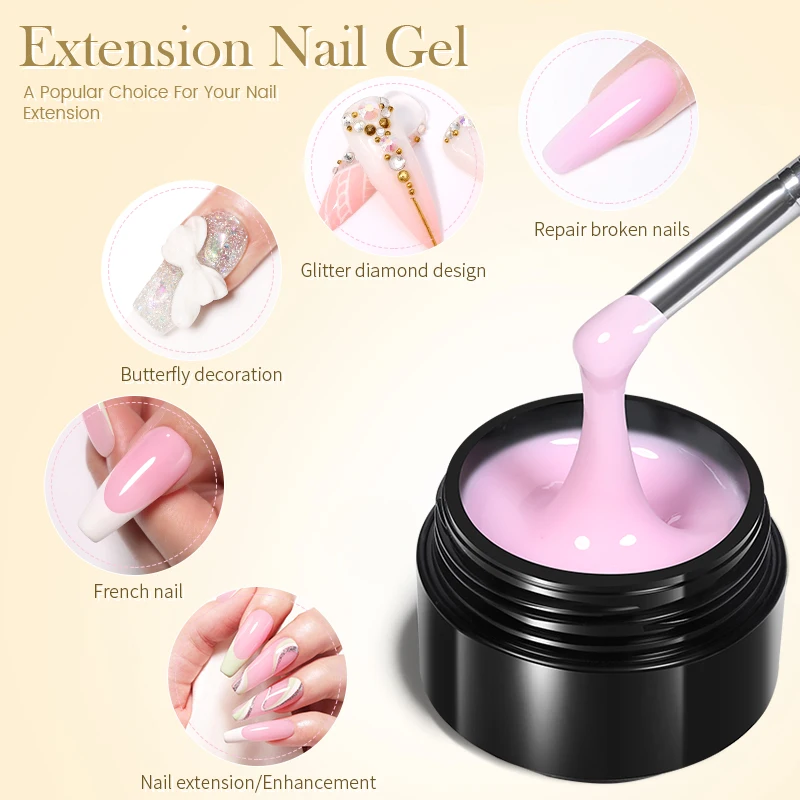 BORN PRETTY Quick Extension Nail Gel Polish Pink Nude Milk White Gel Soak Off UV Semi Permanent Nails Art For Manicure Tool 3