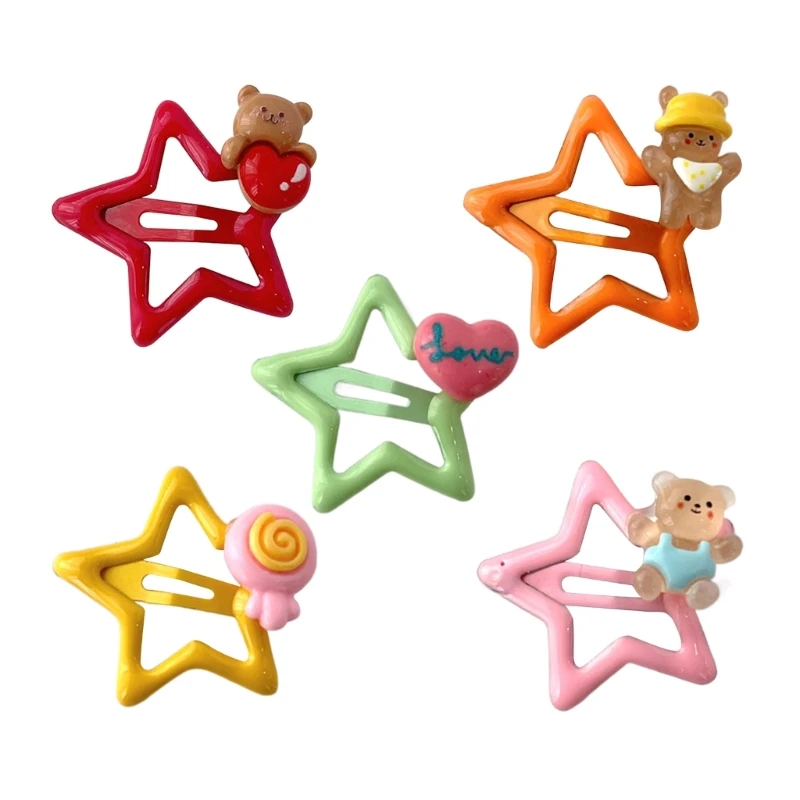 

Candy Color Star Shape Hair Clip Spring Summer Headwear for Woman Girls Taking Photo Shopping Travel