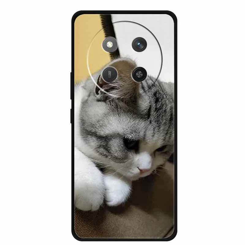 Cat Print Soft TPU Silicone Phone Cover - Lovely Painted Design