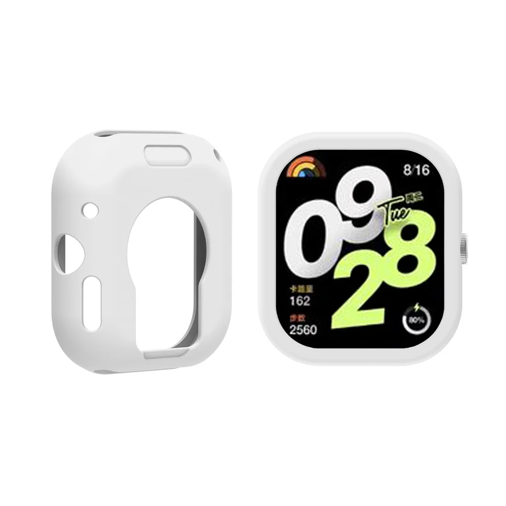 Watch Cover Watch Protective Case Watch Case Watch Protective Cover Watch Accessories Watch Case Redmi Watch 4 Soft Light Silicone Protective Cover Shell Sport Shell Replacement