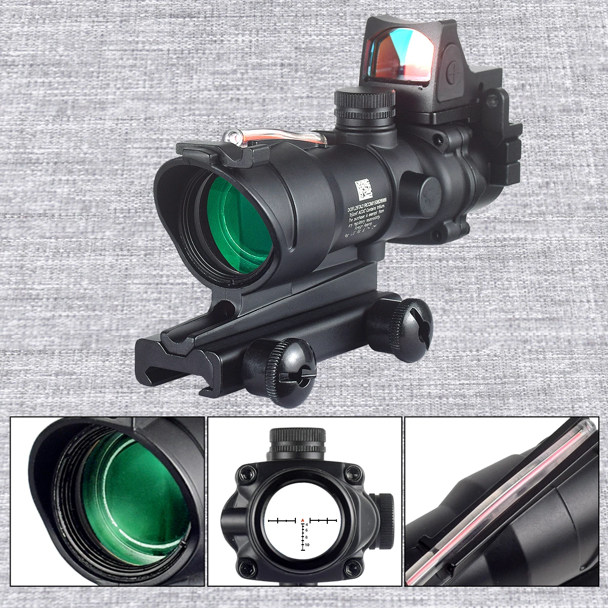 Trijicon ACOG 4X32 4X Magnifier Real Fiber Optics Red Green Dot Rifle Scope With RMR Hunting Sight ACOG Killflash Cover Cap tactical magnifier scope red dot sight rifle lens protector