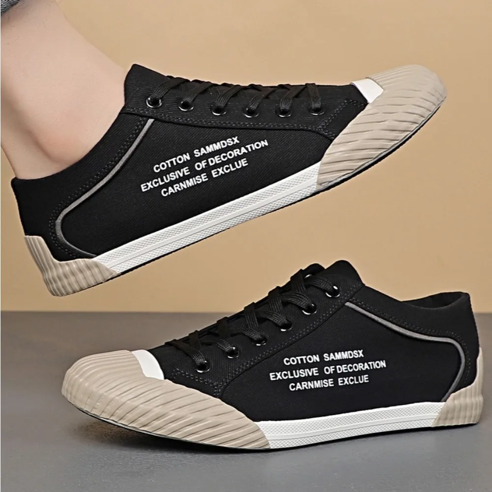 Men's Lace Up Canvas Shoes Summer New Breathable Casual Board Shoes Classic and Versatile Trendy Fashionable Low Top Mens Shoe - 5