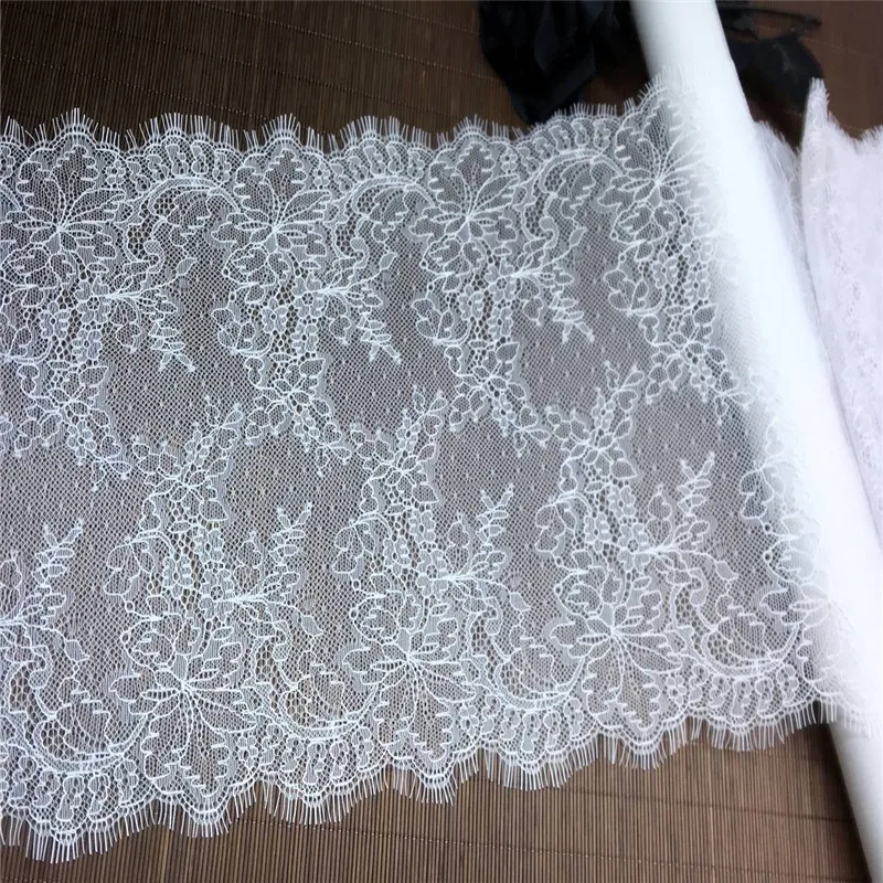 (3m/Lot) Eyelash Lace For Needlework 22.5cm IDY Lace Trim Chantilly Sewing Fabric Lace For Sewing Clothes