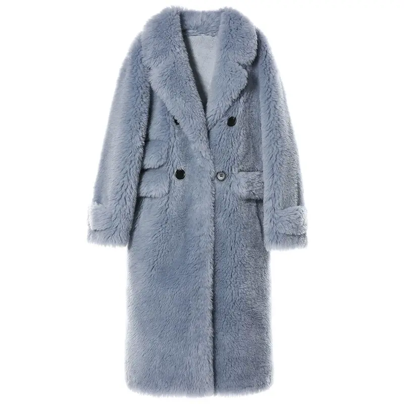 Winter Clothes Solid Women Lamb Fur Coat Fleece Velvet Wool  Jacket  Overcoat Female Outerwear Jackets for Woman E530