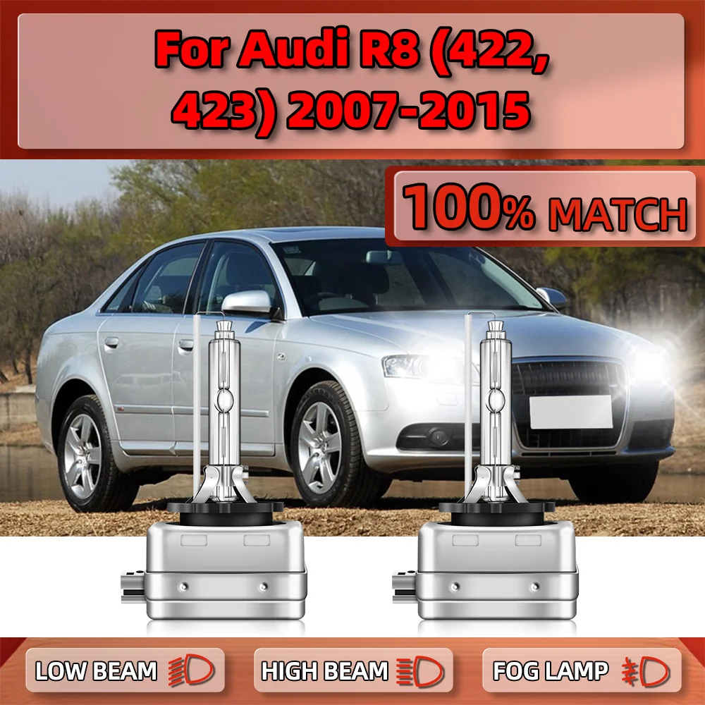 

35W 20000LM HID Xenon Bulbs 6000K HID Xenon Headlight 12V D1S Car Headlamps For Audi R8 (422, 423) 2007-2011 2012 2013 2014 2015