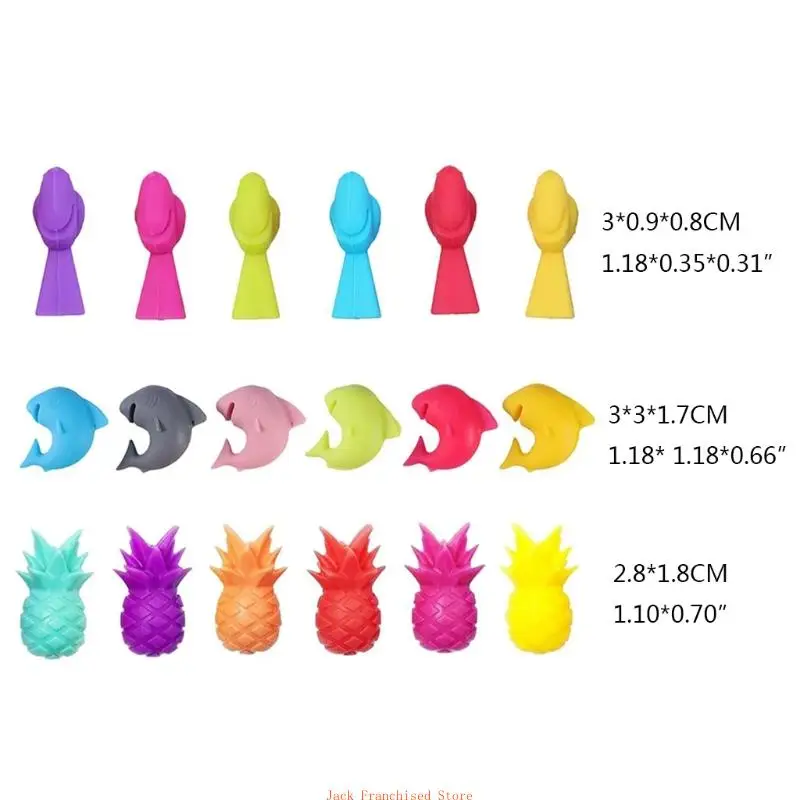 Wine Glass Markers Set of 18 Bird Silicone Drink Glass Identification Cup Labels, Signs