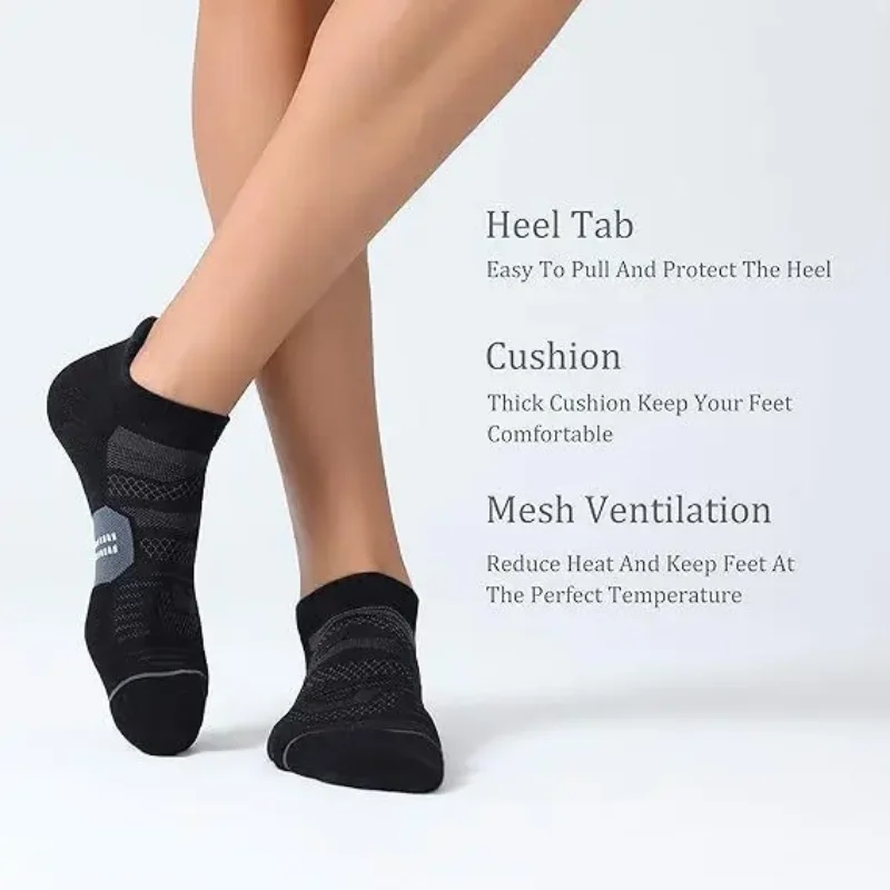 Sports Socks 3/6 pairs Breathable Non slip Invisible Boat Socks For Men and Women Ankle Running Socks Outdoor Fitness Socks