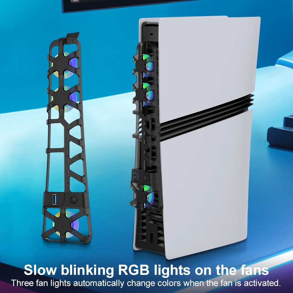 Temperature-Controlled Cooling Fan for PS 5 Pro Efficient Cooling System Host Fan for Playstation 5 Pro Host Accessories