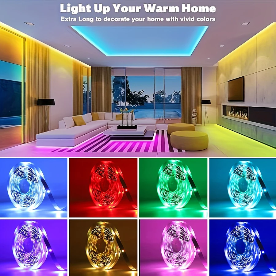 LED Strip Lights 10m 20m 30m Music Sync RGB For Room Home Party Decoration TV Backlight Flexible Ribbon