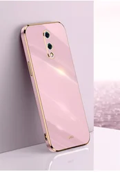 Sleek Shockproof Silicone TPU Phone Case - Soft Back Cover in Plating Design for With Ring Holder (PURPLE)