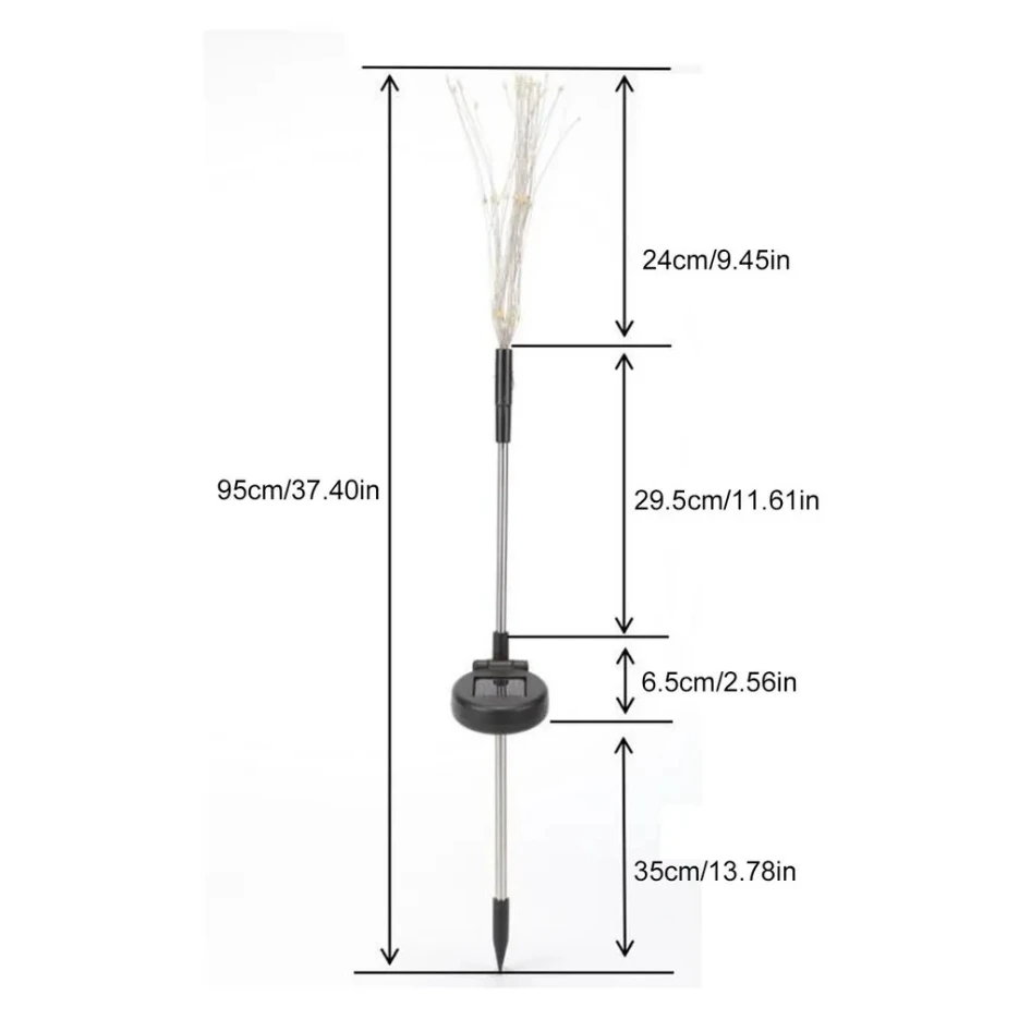 8 Mode Solar Powered Outdoor Grass Globe Dandelion Fireworks Lamp 90/120/150/180/200 LED For Garden Lawn Landscape Holiday Light