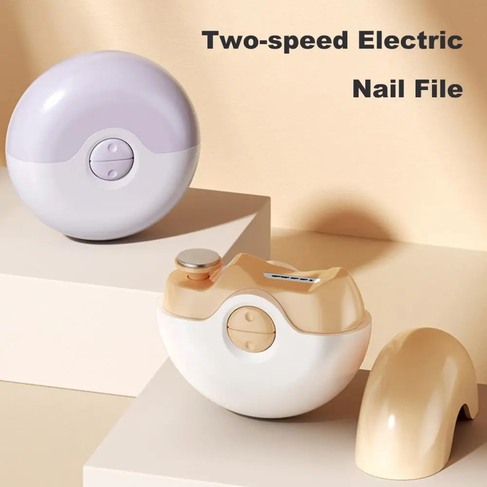 Electric Nail Polisher 2-Speed Adjustable 2-In-1 Automatic Nail Clipper File Portable Kids Adults Seniors Trimmer Device