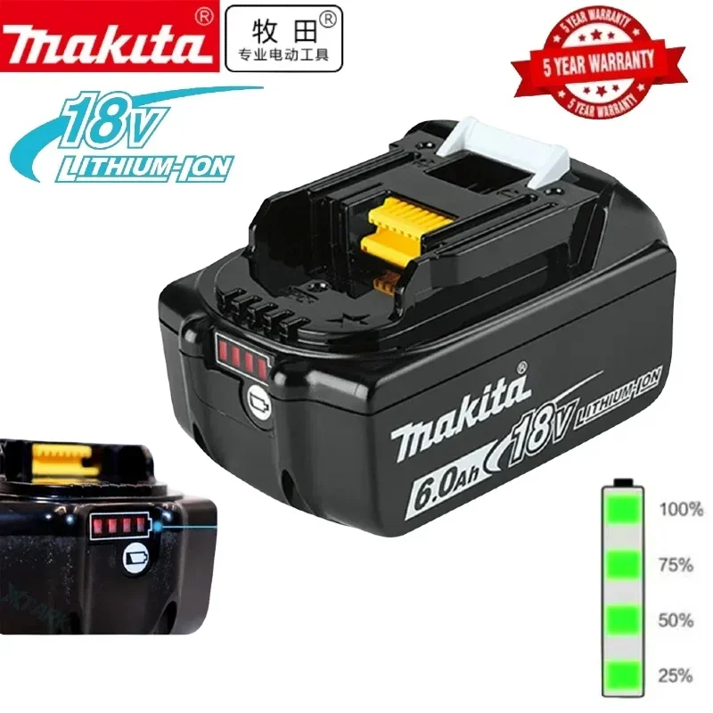 

100% Original Makita 6Ah/5Ah/3Ah for Makita 18V Battery BL1830B BL1850B BL1850 BL1840 BL1860 BL1815 Replacement Lithium Battery