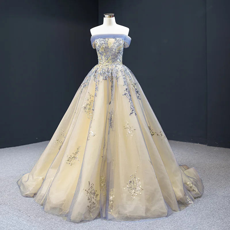 

Real Picture Quinceanera Dresses With Small Train Strapless Sequined Party Gowns Birthday Princess Graduation Vestido