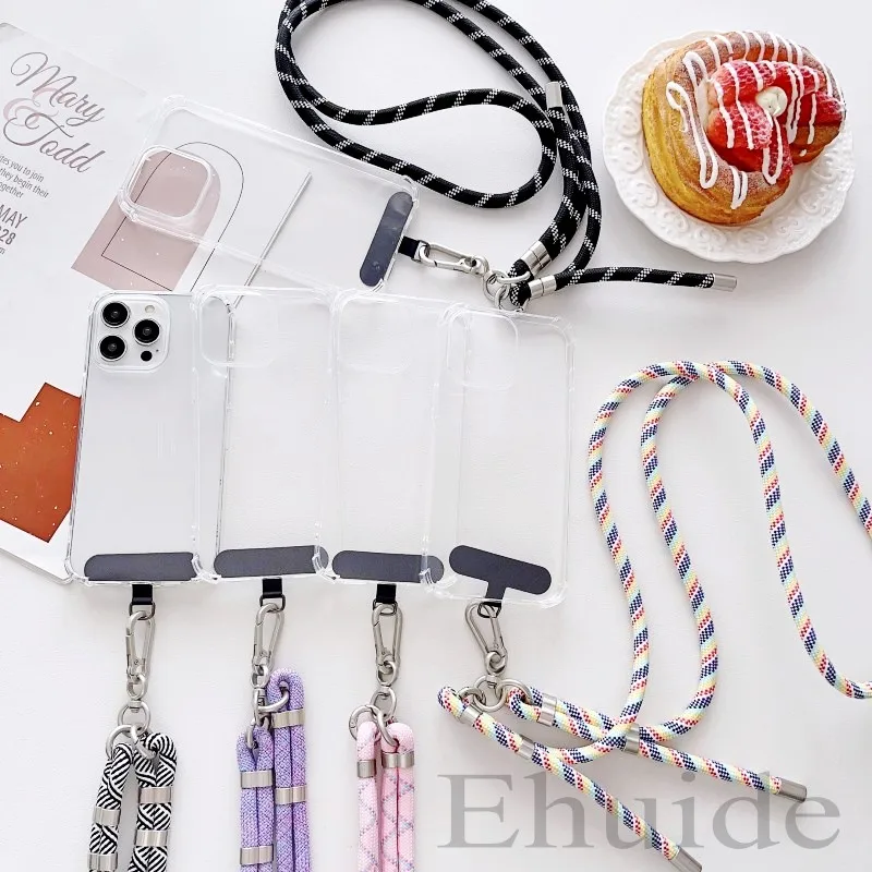 Adjustable Strap Crossbody Transparent Phone Case with Cord Lanyard