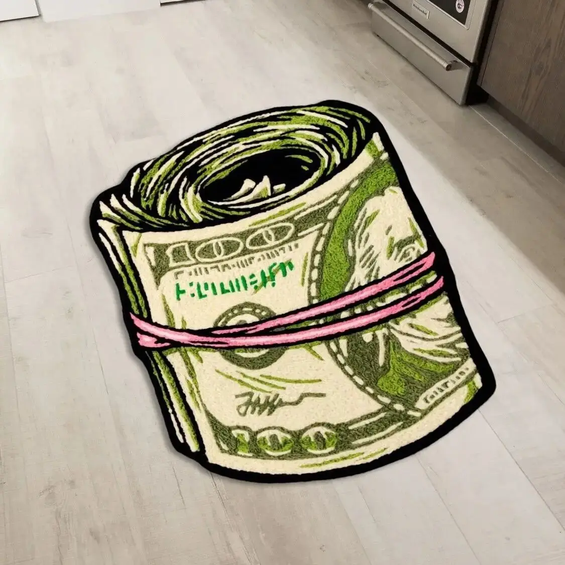 

Money Bankroll Floor Mat Washable Area Runner Rug Living Room Accent Carpet Home Decor Abstract Soft Flannel Non Slip Gifts