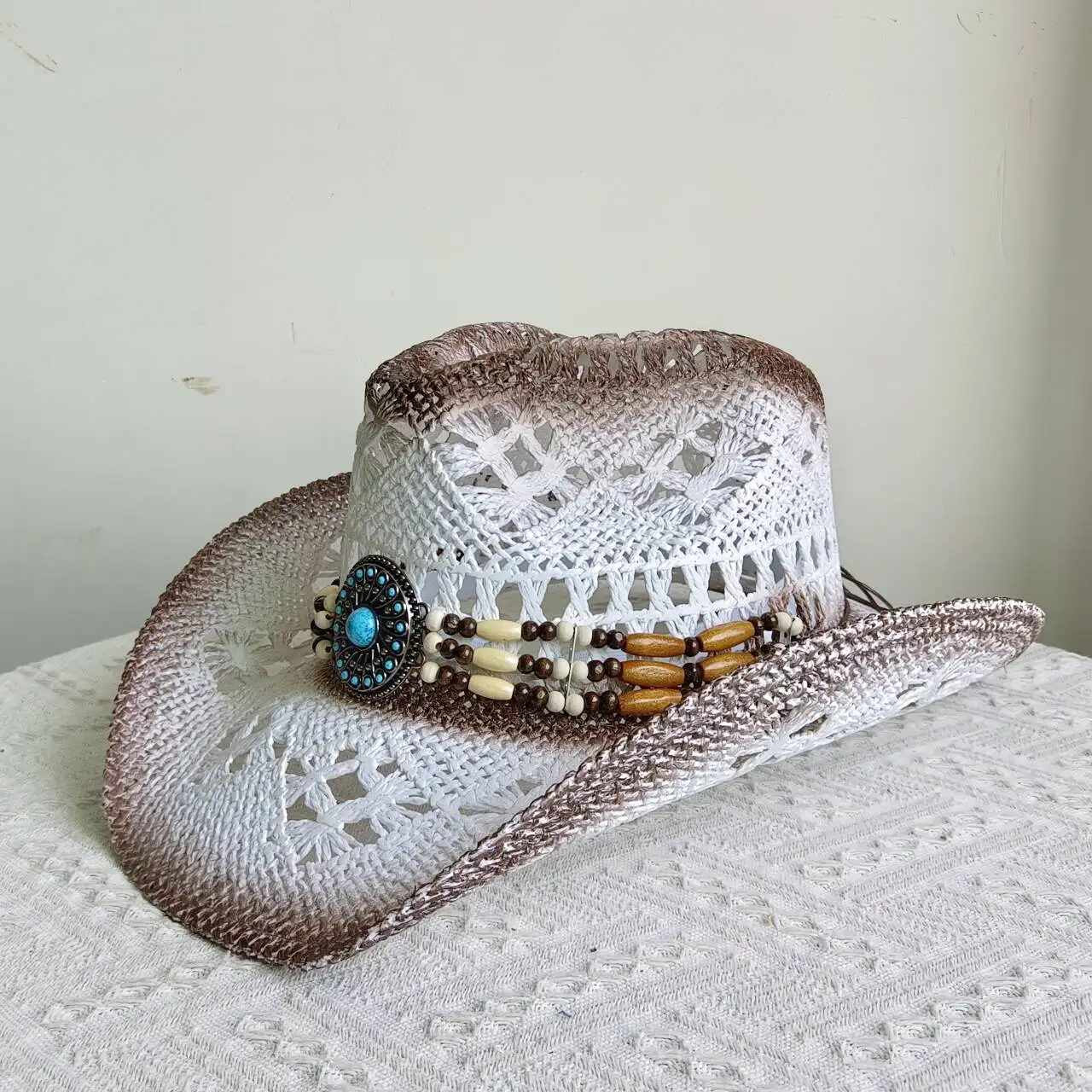 Western cowboy straw hat unisex national style jazz hat sun hat