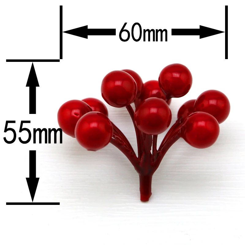 (10pcs/pack) 5.5m*6cm 11 Head Christmas Berry Bouquet Imitation Fruit Christmas Decoration Wedding Box Handmade Decorative
