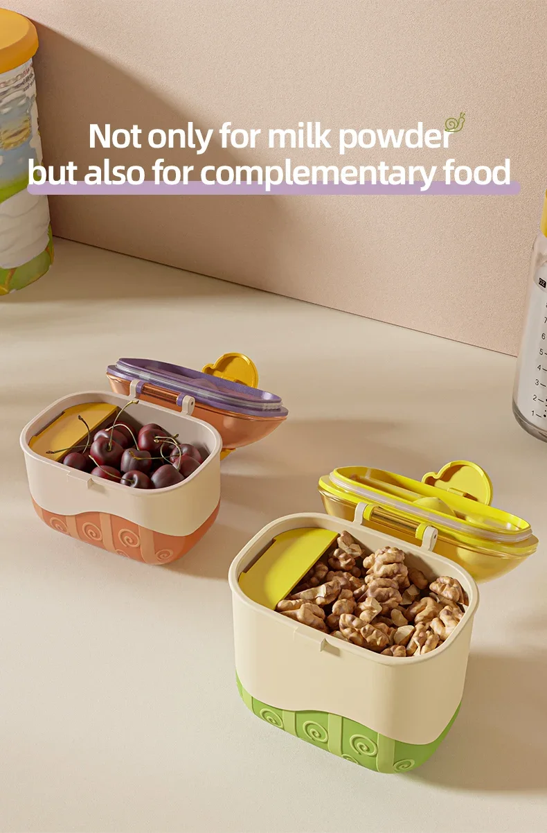 Food Grade PP Children Food Snack Storage Box BPA Free Baby Milk Powder Dispenser Infant Formula Container