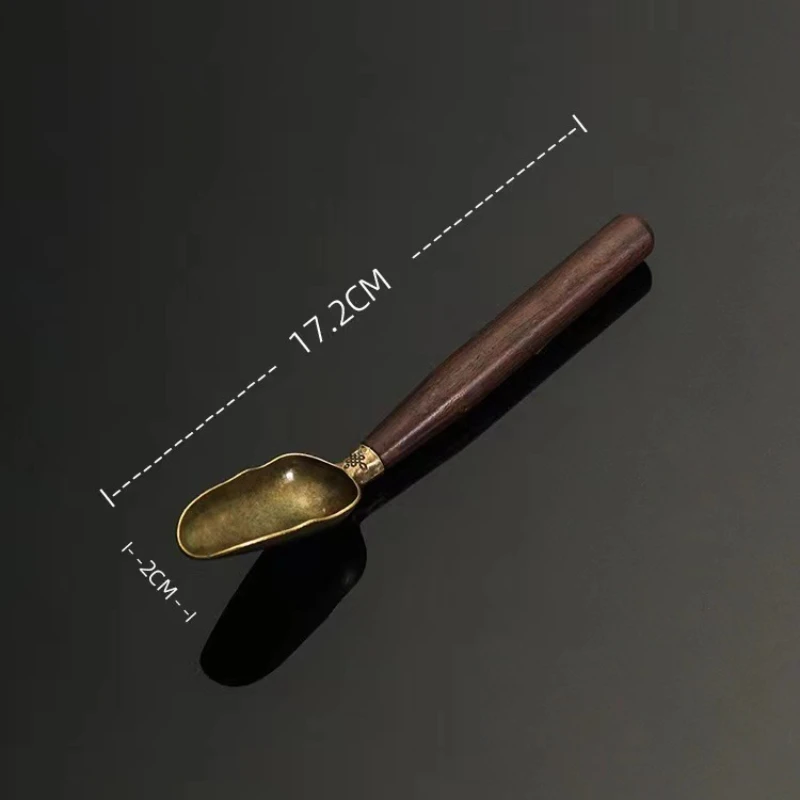 Description Picture 5 of itemAlloy Ebony Coffee Scoops Tea Spoon Natural Wood Retro Tea Leaves Shovel KongFu Tea Ceremony Accessories Coffee Bean Spoons