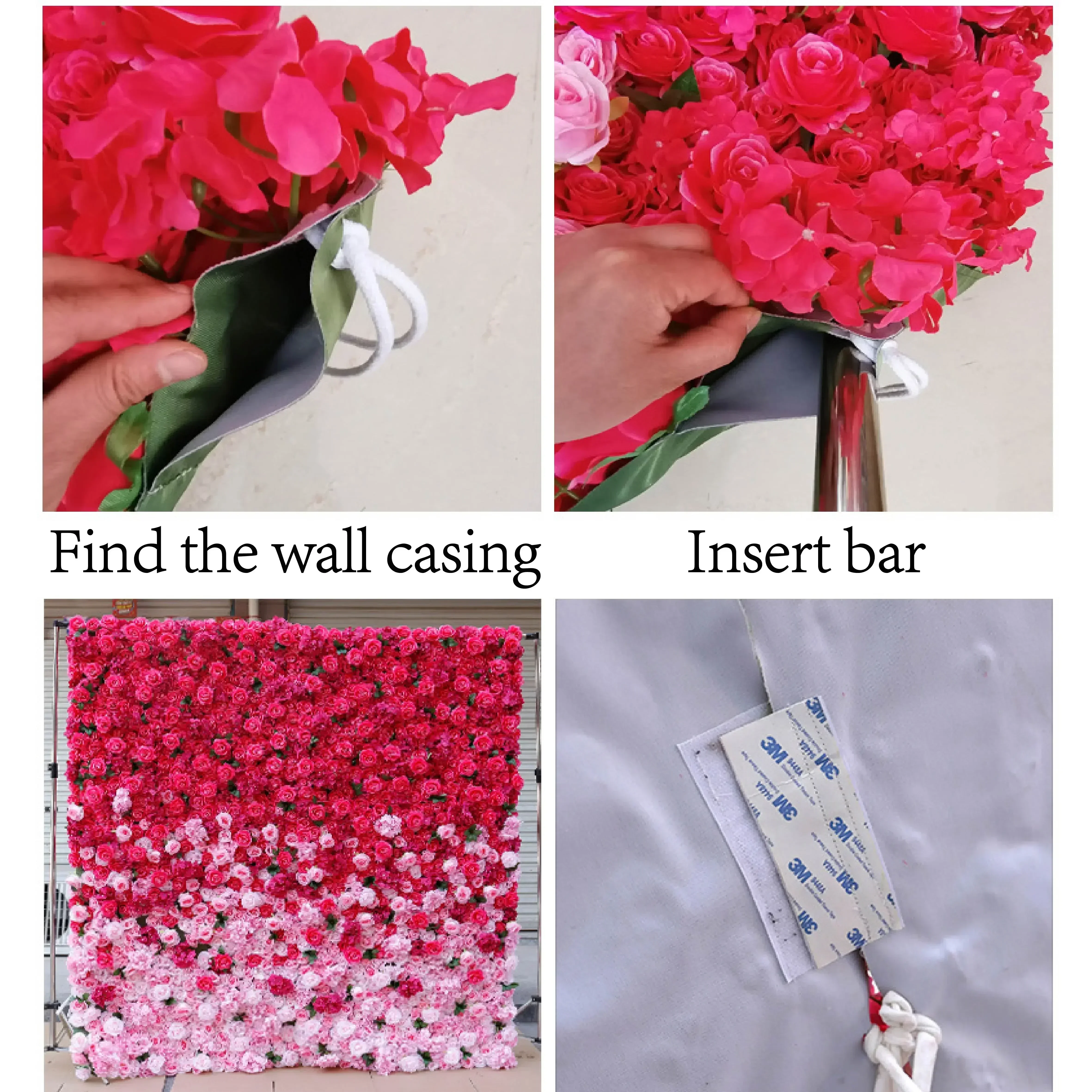 Red Rose 5D Cloth Roll Up Backdrop Flower Wall,Valentine's Day Silk Rose  Artificial Floral Wall,engagement Background Decoration - AliExpress, image size:4725x4725
