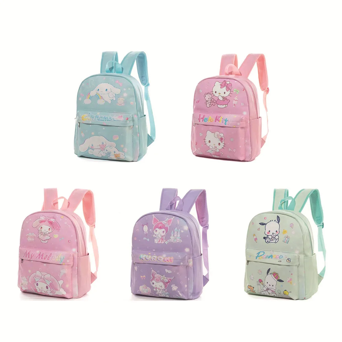 

Anime Hello Kitty Kuromi Waterproof Casual Backpack Sanrio Cute Cartoon Children Student Schoolbag Children Day Stationery Gift