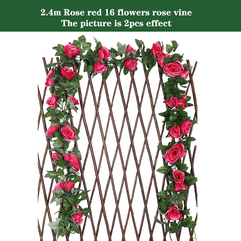 Silk Artificial Rose Vine Hanging Garland for Elegant Wall and Home Decoration