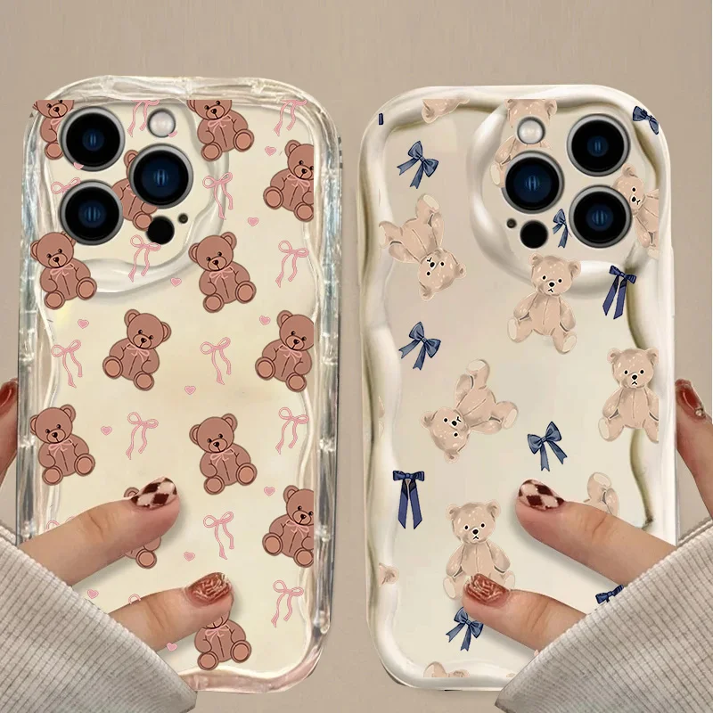 Cartoon Bow Bear Cat Cute Animal Phone Case