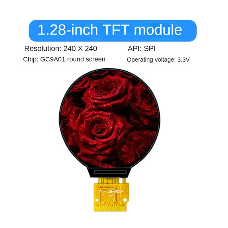 1.28 ġ IPS LCD ÷, äο LCD , 240X240 ÷, PCB HD Ips LCD, GC9A01 ̹, 1 