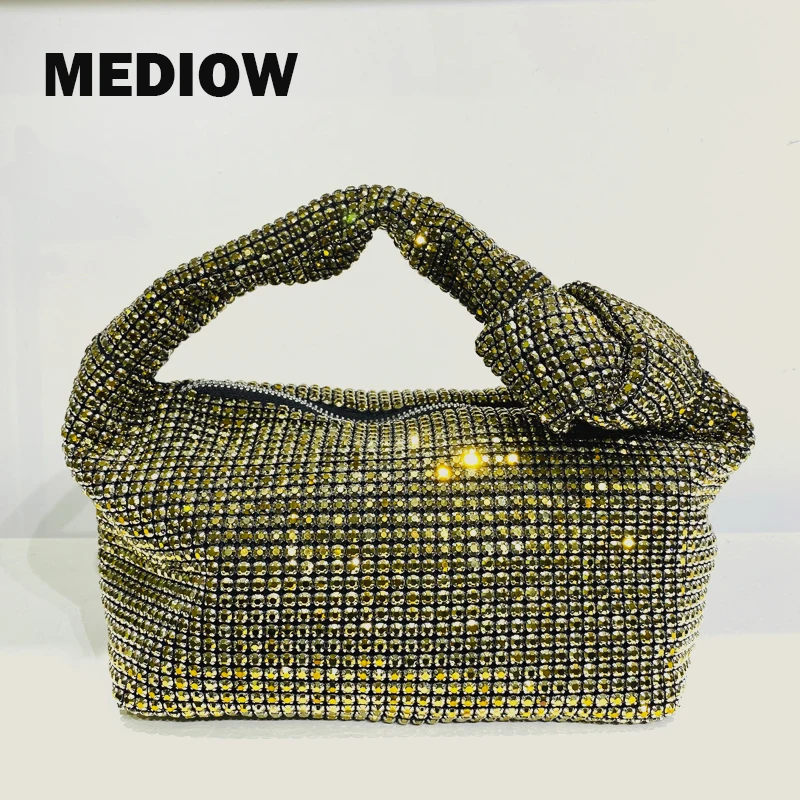 

MEDIOW Lady Evening Bags For Women Luxury Designer Handbags And Purses 2023 New In Metallic Mosaic Imitation Diamond Shiny Bag
