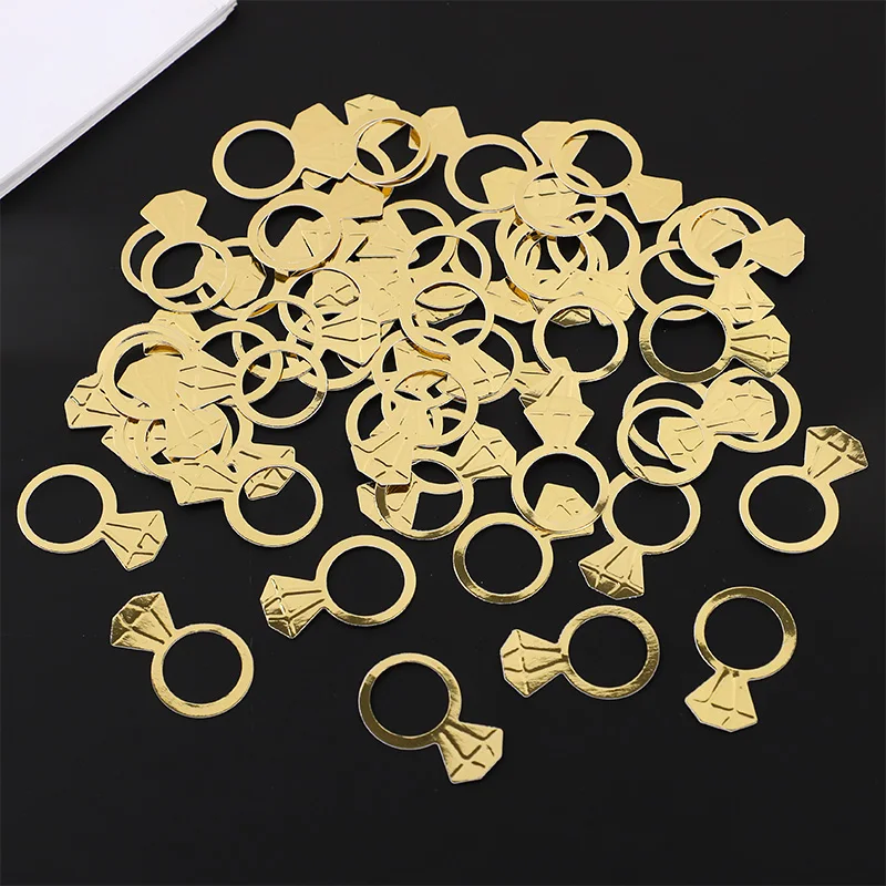 100 Stück Diamantring-Konfetti für Hochzeiten, Brautpartys, Valentinstag, Verlobungsdekoration Junggesellinnenabschied Partyzubehör – Detail 5