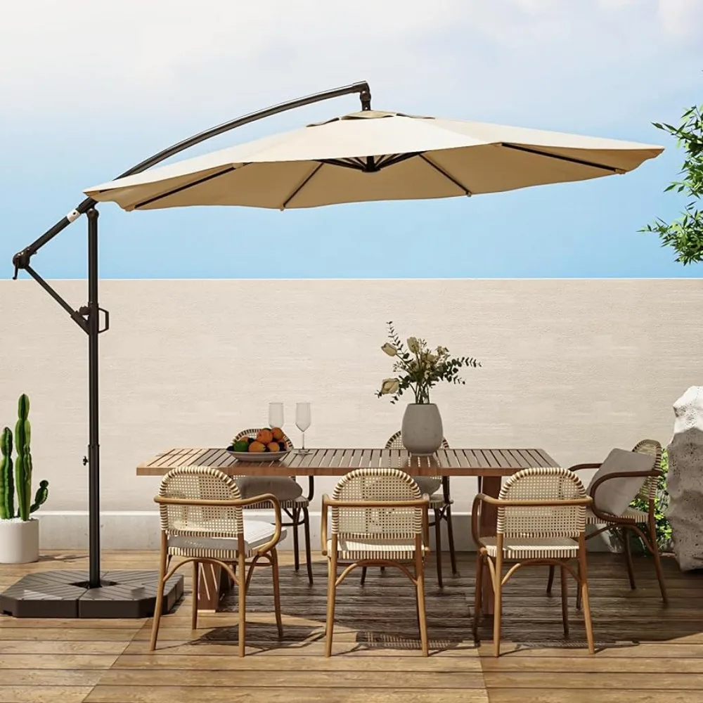 Fade Resistant Waterproof Recycled Fabric Canopy & Cross Base for Yard Patio Furniture Outdoor Set Outdoor Garden Umbrellas