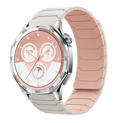 Magnetic Silicone Sport Watch Strap | 20mm & 22mm Adjustable Band - 22mm (Starlight pink)