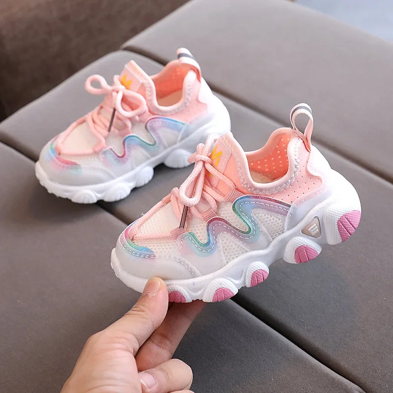 Breathable Toddler Boy Girl Sneakers Stretch Fabric Running Shoes School Sports Shoes D07083 sports shoes baby shoes kids sneakers kids shoes kids sports shoes