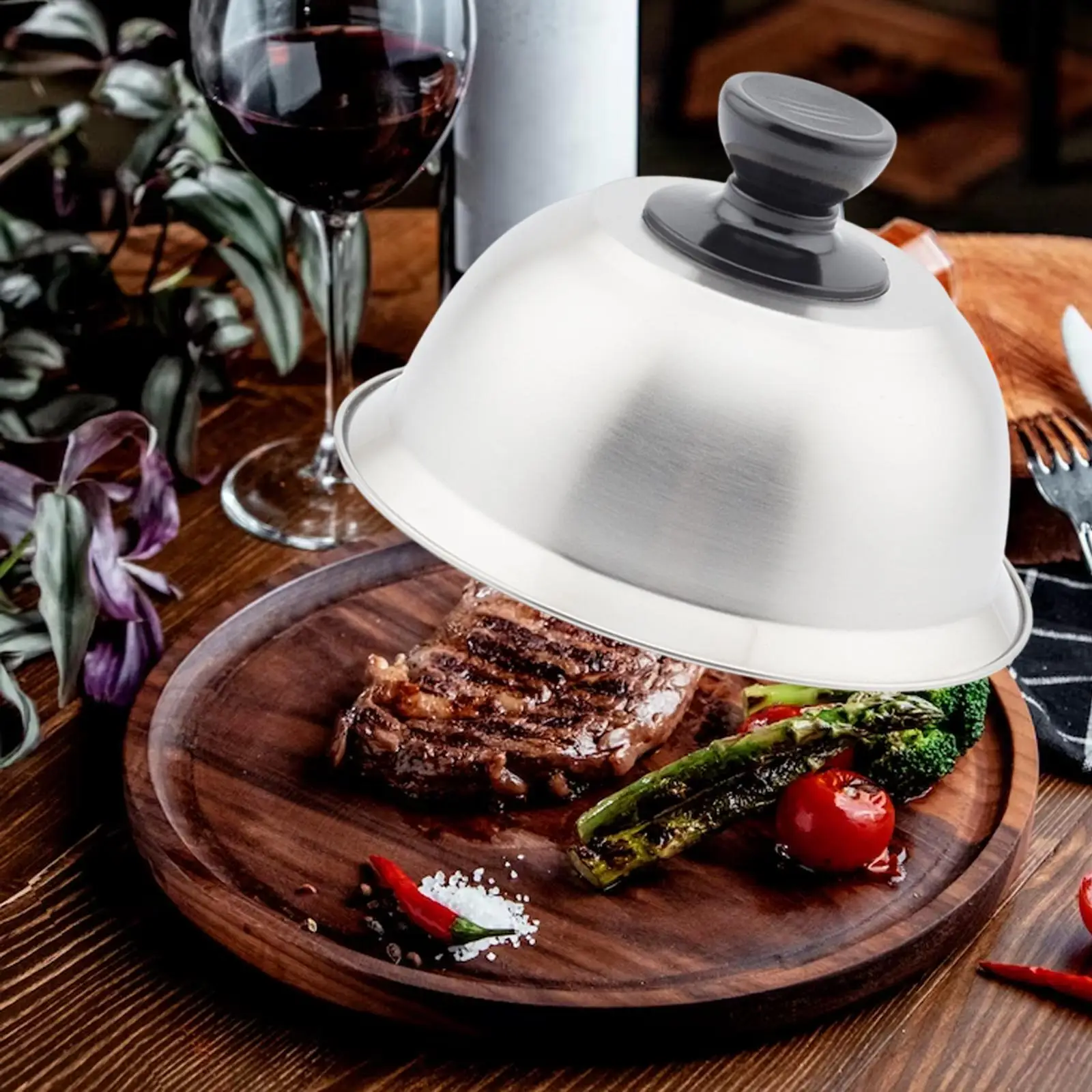 Frying pan covers Universal Round Pot Lids Cover Burger Cover Cheese Melting Dome for Cookware Sandwiches steak Barbecue Burgers glass pot lid glass lid silicone pot lid wooden pot lid