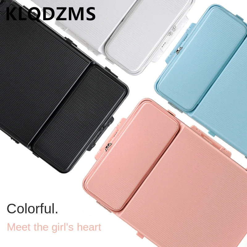 

KLQDZMS 20 24 28Inch Front Opening Suitcase PC Material Suitcase Student Travel Password Box Compression Resistance Luggage