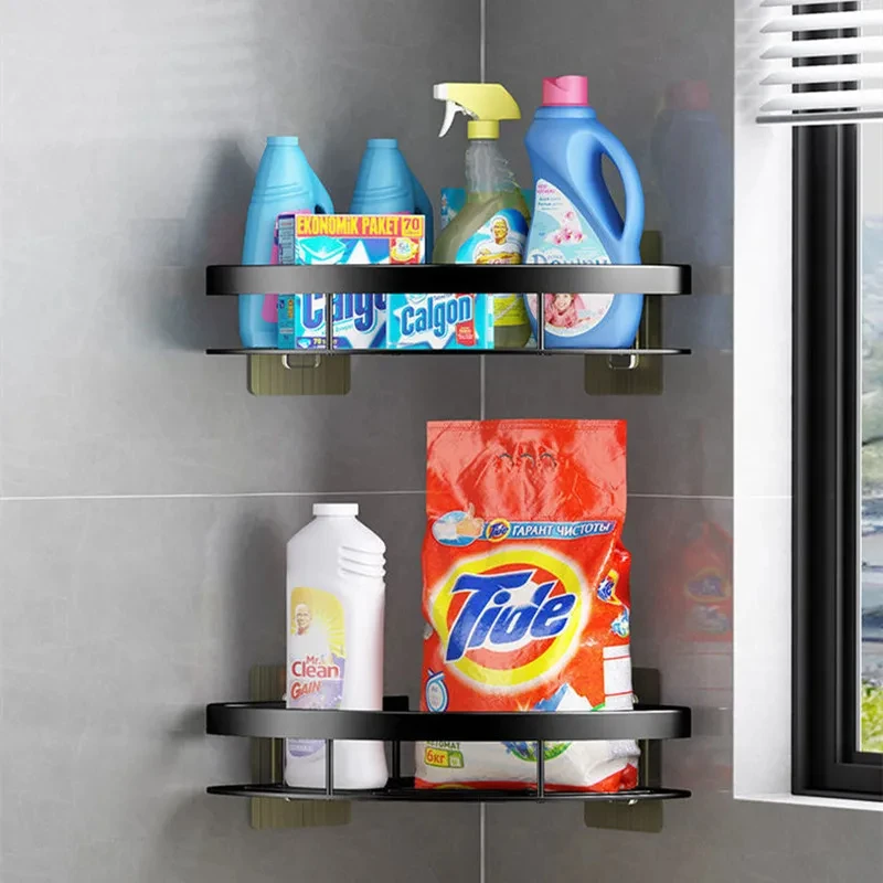 storage rack shower shelf shampoo rack bathroom storage shelf storage shelf shampoo holder bathroom shelf bathroom accessories bathroom corner shelf shower rack Bathroom Shelf Aluminum Alloy Shampoo Rack Makeup Storage Organizer Shower Shelf No Drill Wall Corner