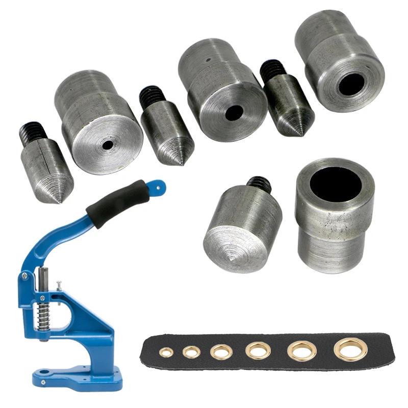 Eyelet Punch Tool Set Grommet Eyelet Kit Metal Punch Hole Mold and Eyelet Grommet Dies for Hand Punch Press Machine for Clothing Leathercraft Accessorie